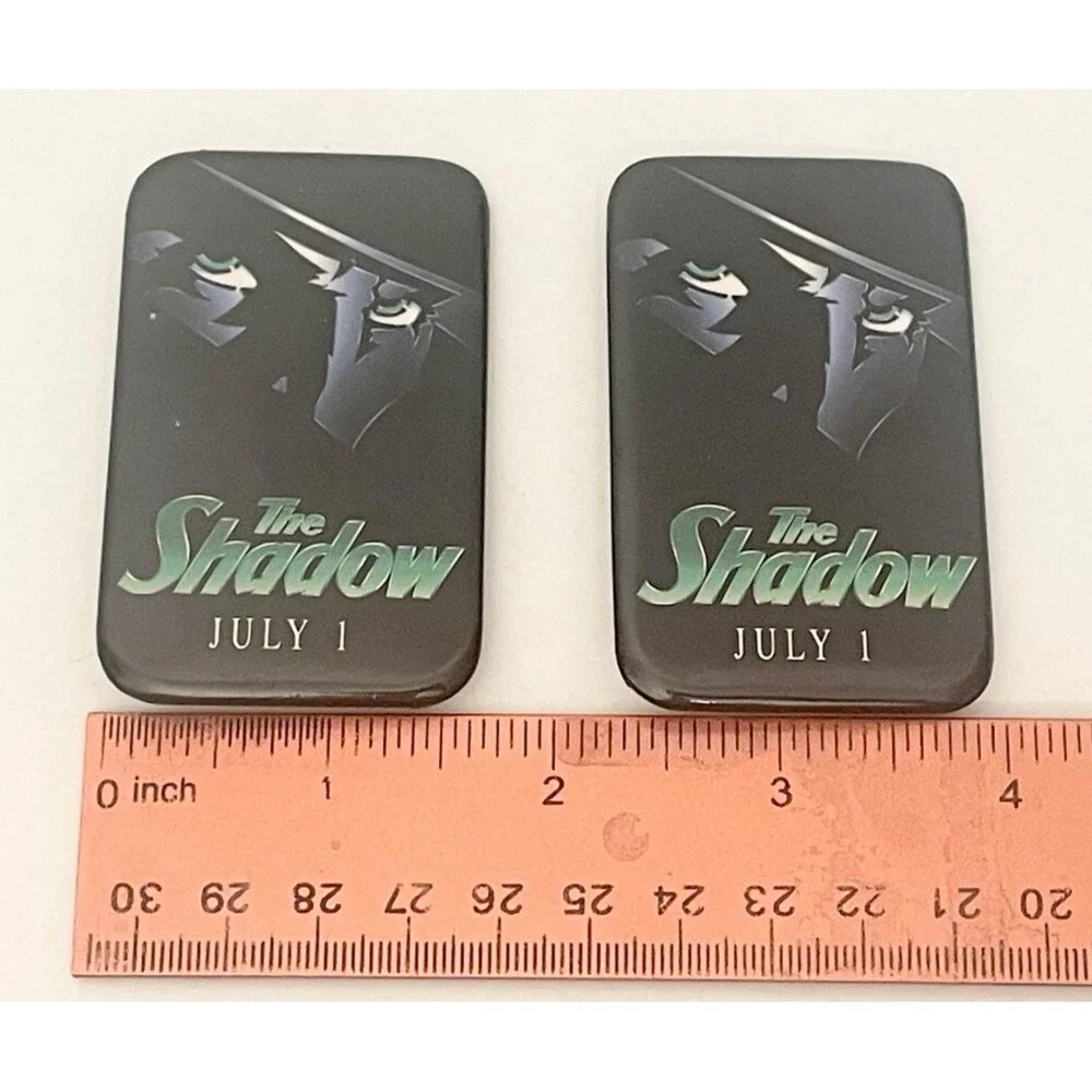 (2) Lot Vintage 1994 THE SHADOW Movie Promo Button Pin Pins